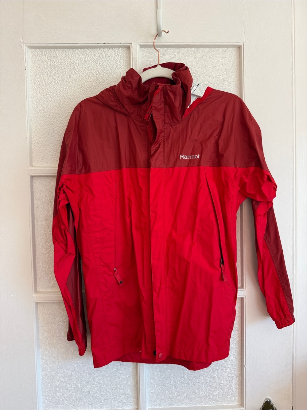 Marmot Two-Tone Red Rain Shell Jacket